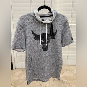 Under Armour Project Rock Gray Short Sleeve Hoodie